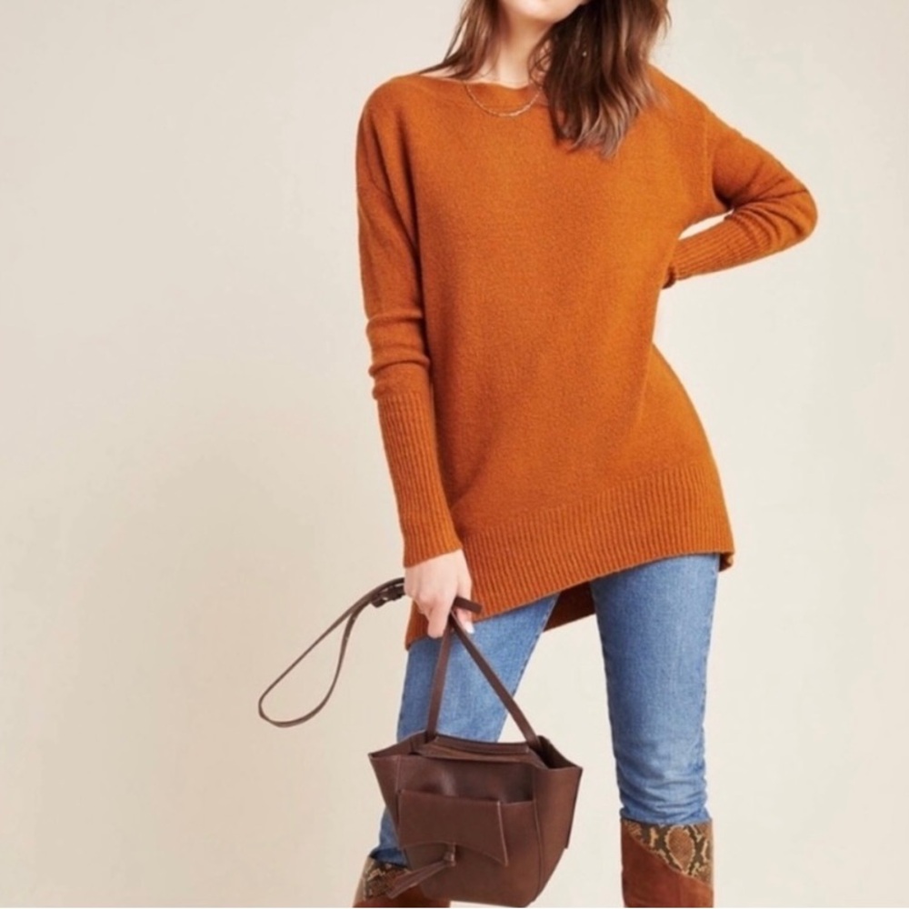 Anthropologie Oversized Boatneck Sweater in Rust